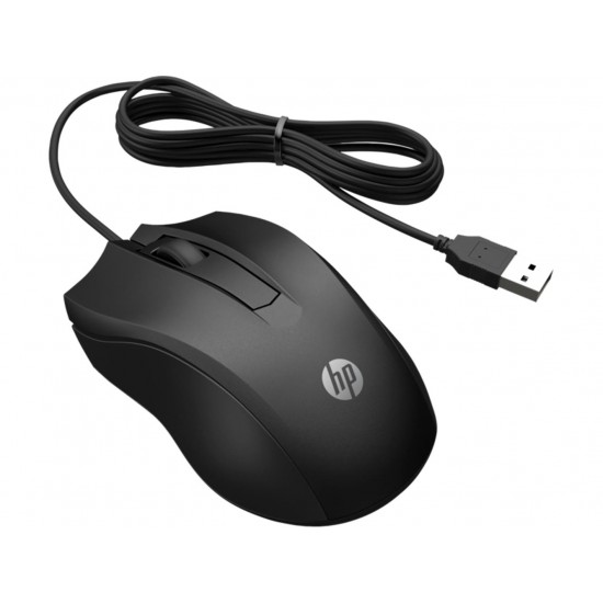 HP 100 6VY96AA Siyah Optik Kablolu Mouse 1.600 DPI Hassas Optik Sensörü