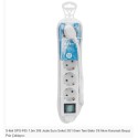 S-link SPG-F05 1.5m 306 Joule Euro Soket 3G1.0mm Tam Bakır 5li Akım Korumalı Beyaz Priz Çoklayıcı