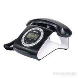 Multitek Retro Özel Tasarımlı Kablolu Siyah-Kırmızı-Gri-Turuncu-Beyaz Masa Üstü Telefon