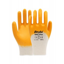 Beybi Nitril PMK KN2 Flex 9 Beden Nitril Kaplı Pamuk Eldiven (3121x)¾ Nitril Kaplıdır