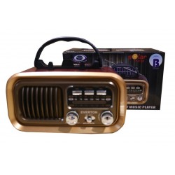 Everton Rt-877 Güneş Enerji Panelli Bluetooth Fm-Usb-Tf-Aux Şarjlı Nostaljik Radyo