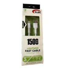 Elba Elb38-L1 1,5Mt  iPhone Lightning Beyaz 3A Hızlı Şarj Kablosu