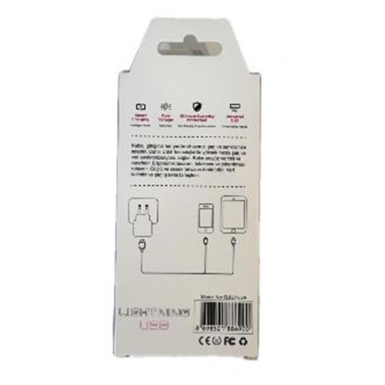 Elba Elb27-IOS 1Mt  iPhone Lightning 3A Hızlı Şarj Hasırlı Şarj Kablosu Beyaz