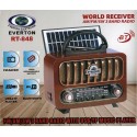 Everton Rt-848 Güneş Enerjili Panelli Bluetooth Fm-usb-Tf Card-Aux Nostaljik Radyo