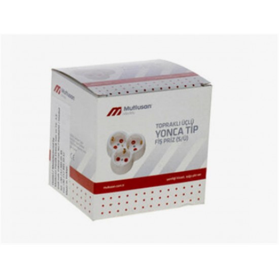 Mutlusan Topraklı Beyaz 3lü Fiş,Priz (Yonca Tip) 001 170 033002 00 00