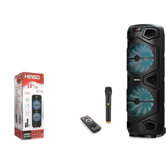 KIMISO QS4232 8 3000W Uzaktan Kumandalı Mikrofonlu Bluetooth Speaker 2x8 265-300-675MM Usb-TfCard