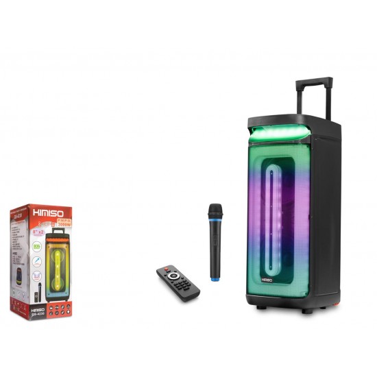 KIMISO QS4230 Mikrofonlu 8" Bluetooth Speaker Uzaktan Kumandalı 2x8" 265-300-675MM Usb-TfCard