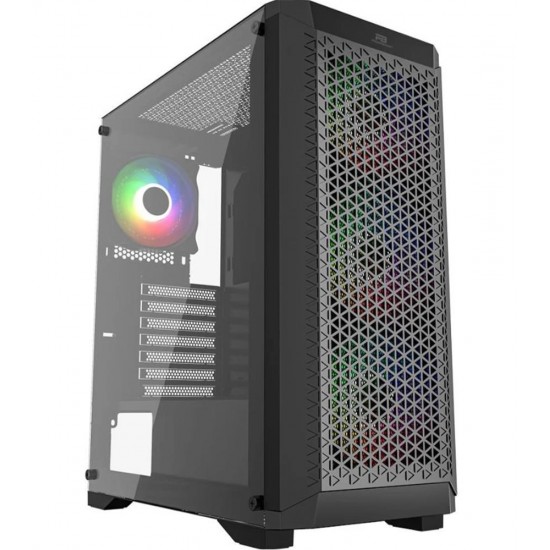 PowerBoost PB-PS5847B 600W ATX USB 3.0 Rainbow Fanlı Mesh Gaming Siyah Kasa