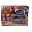 Everton Rt-769  Bluetooth Fm-Usb-Tf-Aux Solarlı,Led Işıklı  Şarjlı Nostaljik Radyo