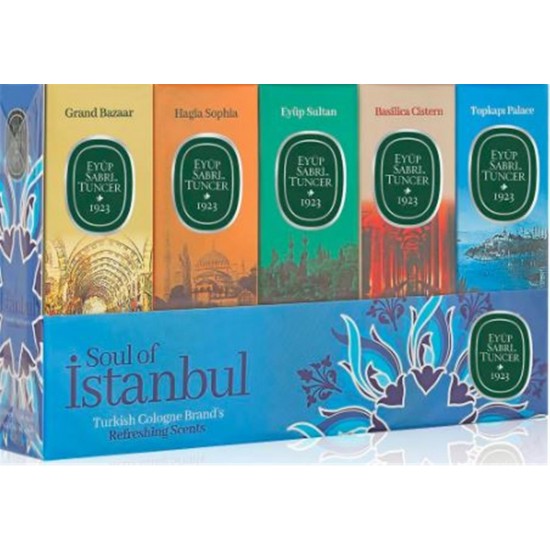Eyüp Sabri Tuncer 16ml Silindir Cam Şişe Kolonya 5li Set Soul of İstanbul