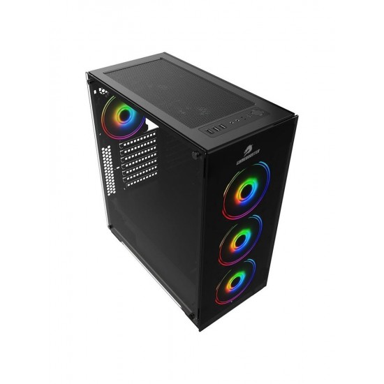 GameboosterGB-PE05B 600w 80+ USB3.0 Full Siyah Tempered Glass RGB Fanlı kasa