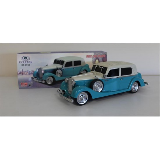 EVERTON RT-1960 Mavi Arabalı  Bluetooth Fm-Usb-Tf-Aux Şarjlı Nostaljik Radyo