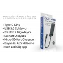 Inca ITPC-5T Type-C Giriş 2XUSB Sd-Micro Sd2.0 Çoklayıcı USB 3.0 Çoklayıcı Çevirici Mavi Led Inca ITPC-5T Type-C Giriş 2XUSB Sd-Micro Sd2.0 Çoklayıcı USB 3.0 Çoklayıcı Çevirici Mavi Led