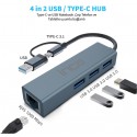 Inca IUTP-03TX Ethernet Usb 3.0+Type-C 3.1 Grişli 000 Mbps 3X3.1Usb Eternet-Çoklayıcı Inca IUTP-03TX Ethernet Usb 3.0+Type-C 3.1 Grişli 000 Mbps 3X3.1Usb Eternet-Çoklayıcı
