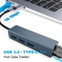 Inca IUTP-03TX Ethernet Usb 3.0+Type-C 3.1 Grişli 000 Mbps 3X3.1Usb Eternet-Çoklayıcı Inca IUTP-03TX Ethernet Usb 3.0+Type-C 3.1 Grişli 000 Mbps 3X3.1Usb Eternet-Çoklayıcı