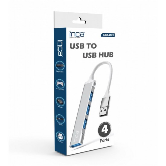 Inca IUSB-4TUX 3X2.0 3.0 USB Çıkış USB Çıkış 5 Gbps Usb Çoklayıcı Alüminyum Kasa Inca IUSB-4TUX 3X2.0 3.0 USB Çıkış USB Çıkış 5 Gbps Usb Çoklayıcı Alüminyum Kasa