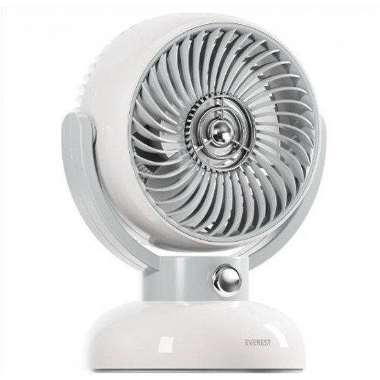 Everest EFN12 Krem 1200mAh 3 Hız Kademe Led Işıklı Retro Masaüstü Usb Fan