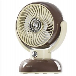 Everest EFN12 Kahve 1200mAh 3 Hız Kademe Led Işıklı Retro Masaüstü Usb Fan