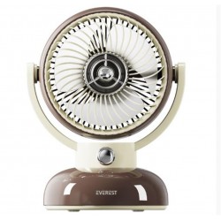 Everest EFN12 Kahve 1200mAh 3 Hız Kademe Led Işıklı Retro Masaüstü Usb Fan