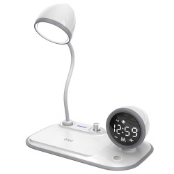 S-link SL-CW21 Beyaz Telefon Uyumlu Fast Şarj 15W Ayarlanabilir Led Işıklı  Masa Lambası