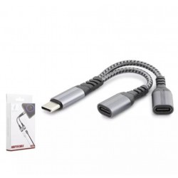 Hadron Gj-015 Type-C To 2-Type-C F Kablo Car Şarj Siyah