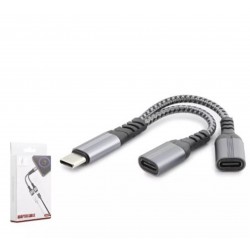 Hadron Gj-017 Type-C To 2-Type-C F Kablo Car Şarj 100W Siyah