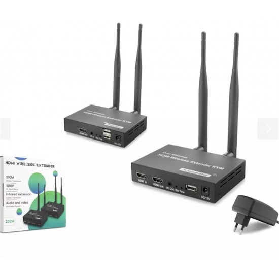 Hadron HDX1383 200mt Hdmi Wireless Kvm Extender Loop-Out Kablosuz 1080P (Audio and Video)