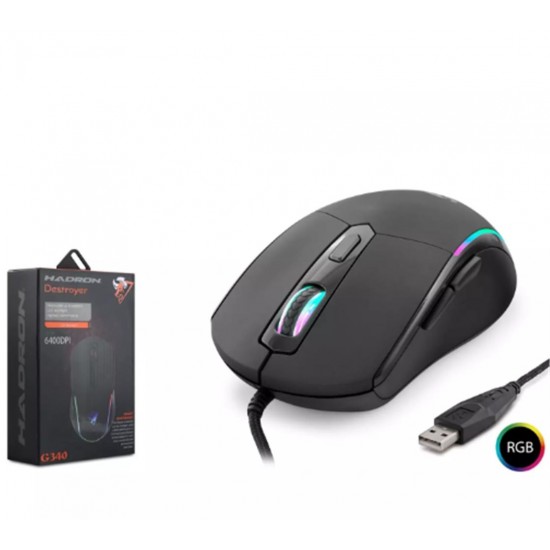 Hadron Destroyer G340 Rgb 6 Buttons Usb 6400 Dpı Oyuncu Mouse (1,40cm Kablo Uzunluğu)