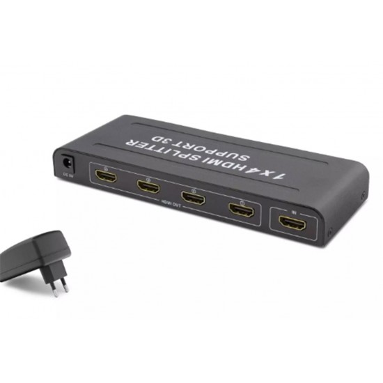Hadron Hdx1294 4 Port Hdmi Splitter 1.4V 1080P 3D 1-In 4-Out Siyah (Giriş 1xHDMI-Çıkış 4 xHDMI)