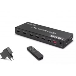 Hadron Hdx1334 Hdmi Switch & Splitter 4-In 2-Out Matrix Siyah 4K HDMI Girişi: 4 HDMI Çıkışı: 2