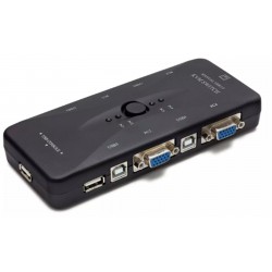 Hadron Hd230 Vga Usb Kvm Switch 4Giriş 1Çıkış Siyah 4 Farkı Bilgisayarı Tek Ekrana Bağlar