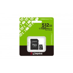 Kingston SDCS3-512GB 512GB microSDXC Canvas Select Plus Gen3 150MB-s A1 Card + Adapter Hafıza Kartı