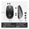 Logitech 910-005909 M191 Mavi Büyük Boy Kablosuz Mouse Optik 1000 Dpı Buton