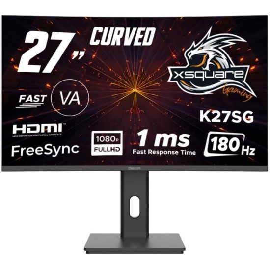 Dexim 27" DMT007 Fhd 180hz 1ms Hdmı+dp K27SG Freesync Adaptive Sync Curved Va Gaming Pivot Monitör