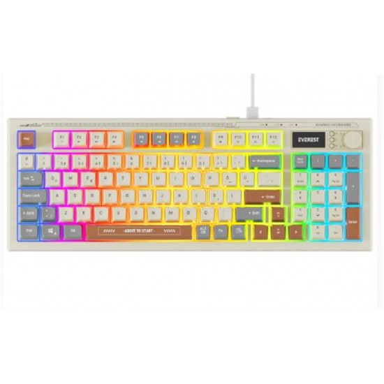 Everest KB-79 SILENT PRO Gri-Gri Mavi-Kahve SESSİZ RGB Q Membrane Oyuncu Klavyesi