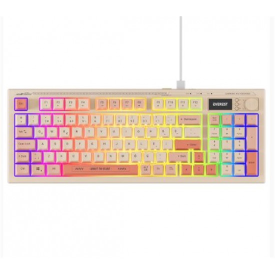Everest KB-79 SILENT PRO Bej-Pembe-Turuncu SESSİZ RGB Q Membrane Oyuncu Klavyesi