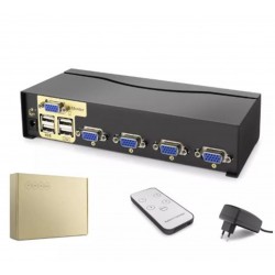 Hadron Hdx1381  4 Port  Vga Kvm Switch Uzaktan kumanda 5V adaptör