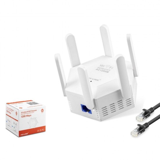 Pix-Link Wr56T Wifi Repeater 1200Mbps Beyaz Çift bant Wi-Fi 2.4 GHz ve 5 GHz WPS Desteği