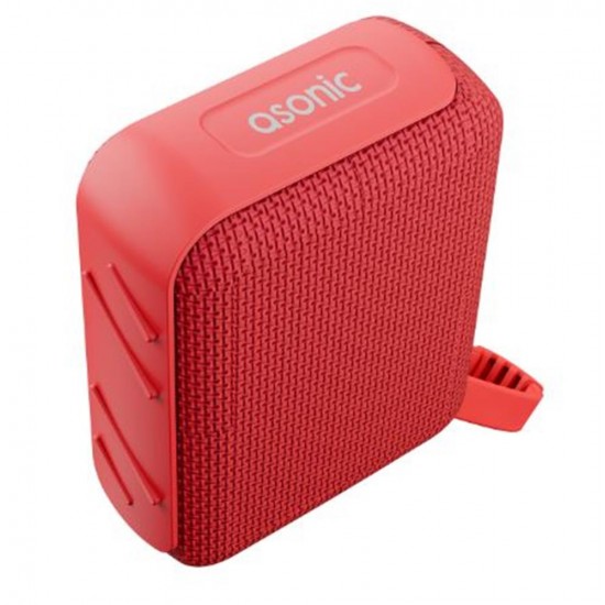 Asonic AS-03 Kırmızı USB-TF-TWS-Bluetooth Destekli 5W 1200mAh Type-C Speaker