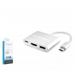 Hadron Hdx7764 Type-C Hdtv Combo Hdmi 4K 30Hz + Type-C + Usb3.0 3In1 Gri
