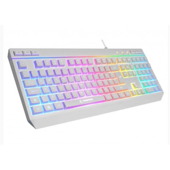 Rampage KM-R57  Beyaz RGB Aydınlatmalı Q Oyuncu Multmedia Klavye ve 12800 DPI Mouse Gaming Set
