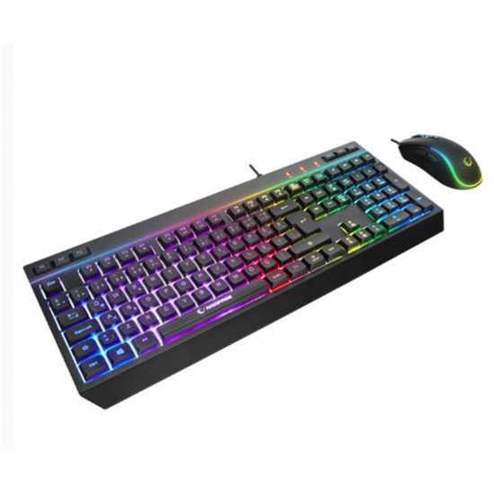 Rampage KM-R57  Siyah RGB Aydınlatmalı Q Oyuncu Multmedia Klavye ve 12800 DPI Mouse Gaming Set