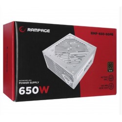 Rampage RMP-600-80P 600W 80Plus Bronze 12cm Fan Aktif PFC Beyaz Power Supply