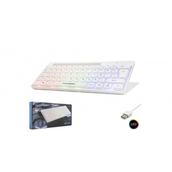 Hadron Hdx2608 Kablolu Oyuncu Mini Klavye Led Q Beyaz