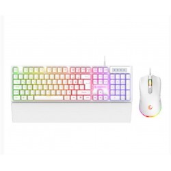 Rampage KM-RX7 FORTUNA V2 Gökkuşağı Aydınlatmalı USB Beyaz  Combo Q Gaming Klavye + 12800 dpi Mouse