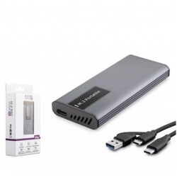 Hadron Hdx1780 Ssd Kutu Type-C3.1 + Usb3.0 Nvme + Ngff M2 Alüminyum + Plastik Chip Rtl9210B Rgb Gri