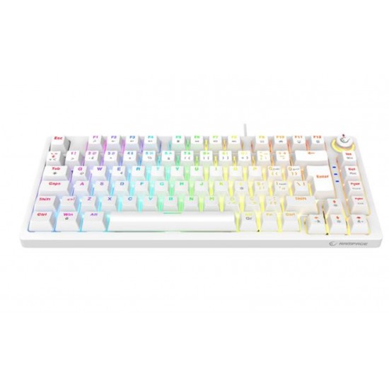 Rampage ENIGMA 75 Beyaz USB RGB Aydınlatmalı Red Switch Tam Türkçe  Gaming Mekanik Klavye