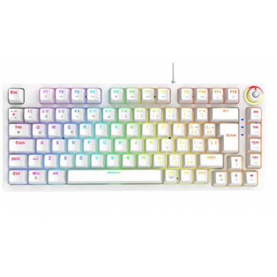 Rampage ENIGMA 75 Beyaz USB RGB Aydınlatmalı Red Switch Tam Türkçe  Gaming Mekanik Klavye