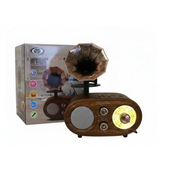Everton Rt-746  Bluetooth Fm-Usb-Tf-Aux  Şarjlı Nostaljik Radyo