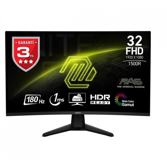 MSI 31.5 MAG 32C6 180Hz 1ms Full HD Adaptive Sync VA Kavisli Gaming Monitör